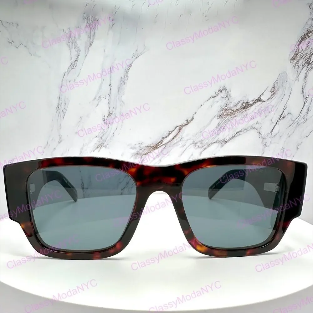 New PRADA Sunglasses Brown Root Tortoise Square Men's Plaque Logo